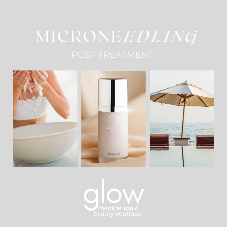 Microneedling post-treatment skincare and relaxation essentials.