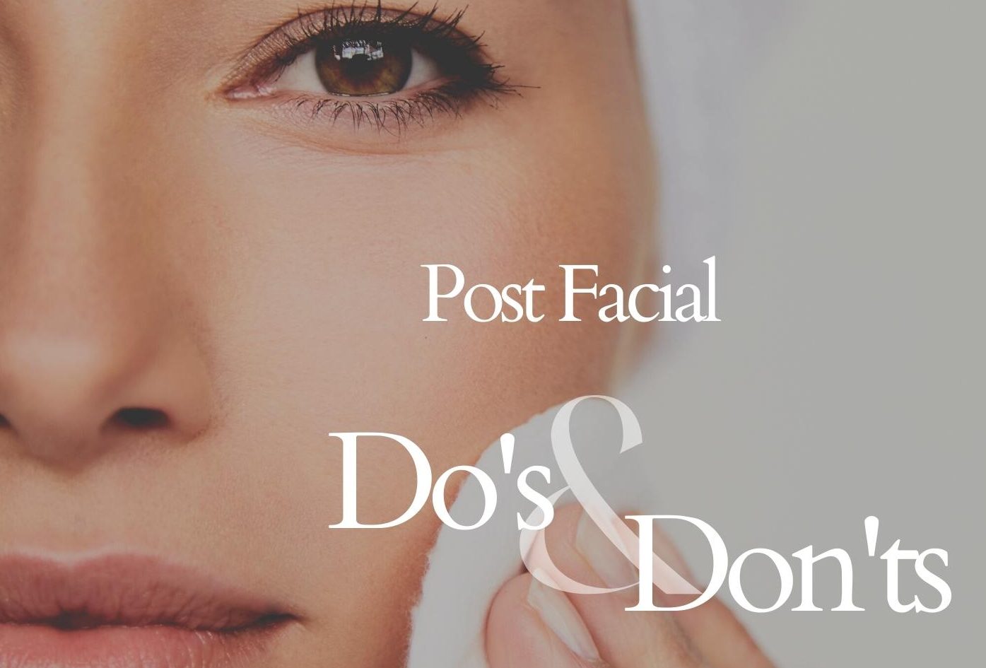 Close-up face with skincare advice