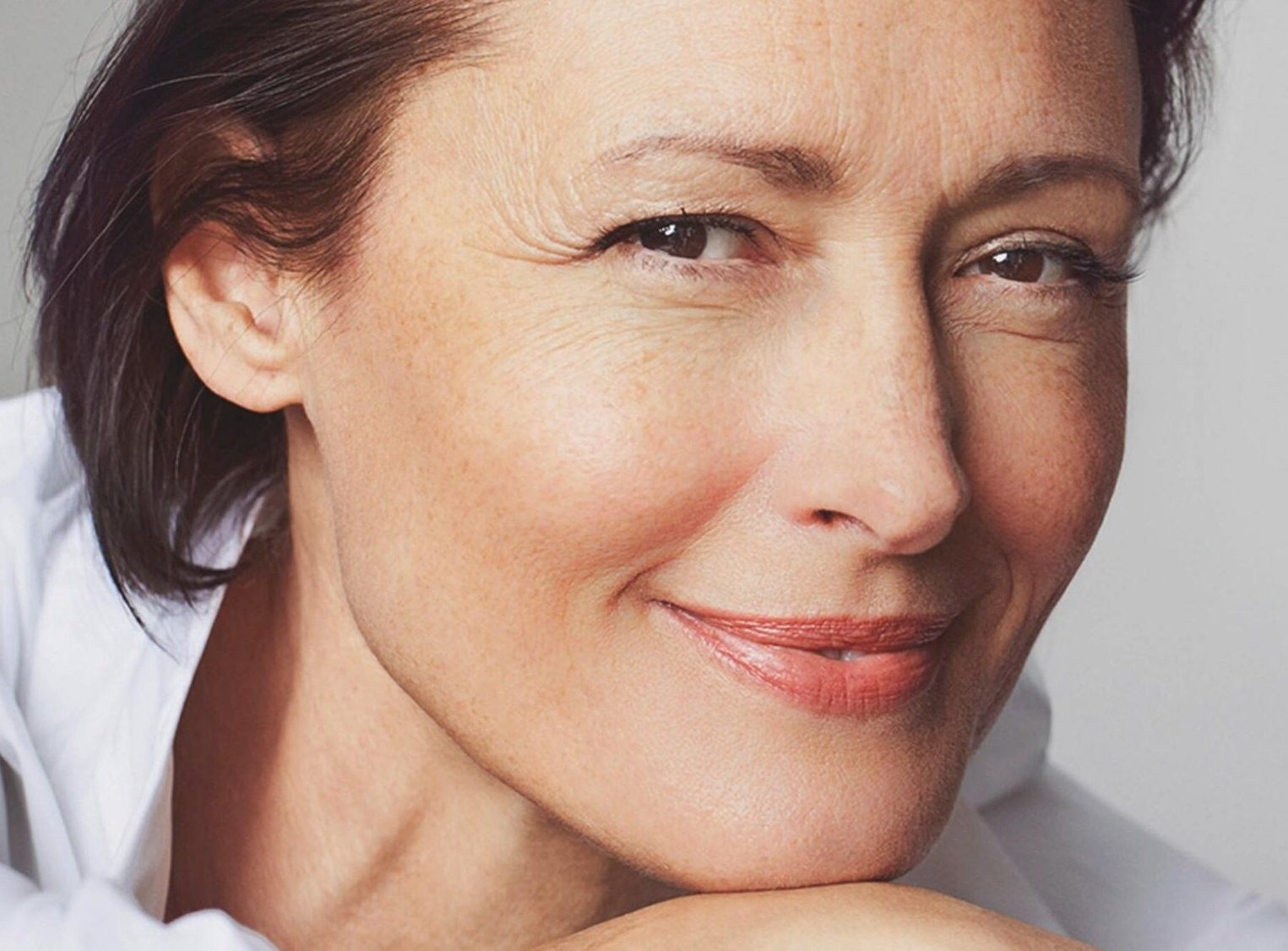 Smiling woman in close-up portrait