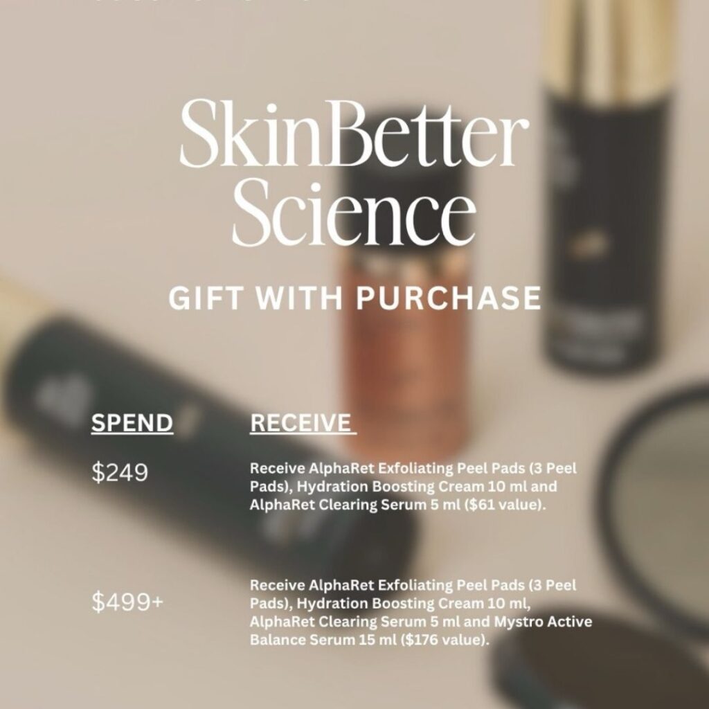 SkinBetter offer: gift with purchase details.