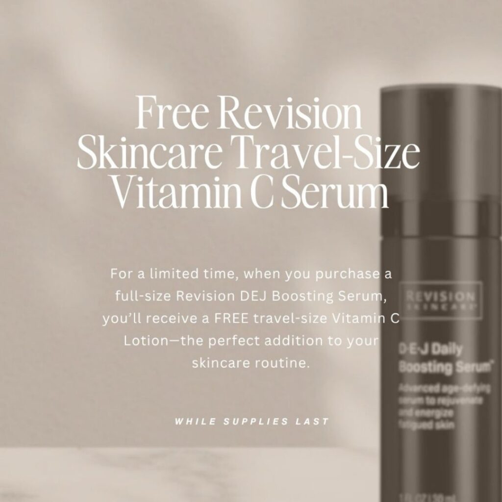 Free travel-size Vitamin C serum promotion offer.